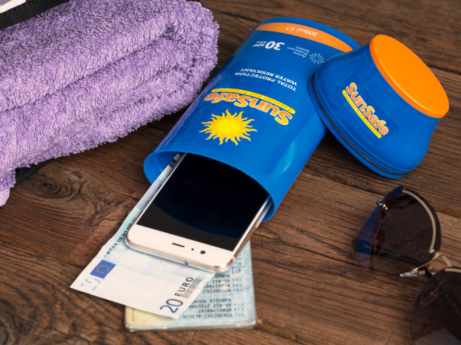 Safe valuables in sunscreen tube