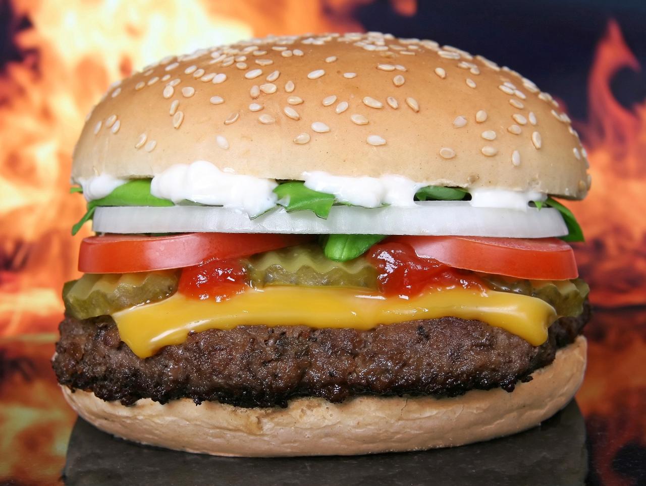 delicious looking hamburger